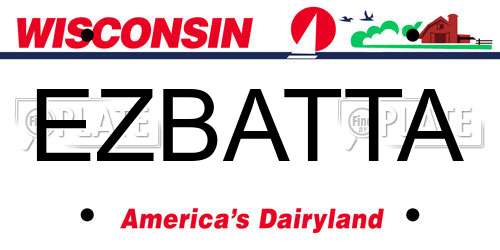 EZBATTA Wisconsin License Plate