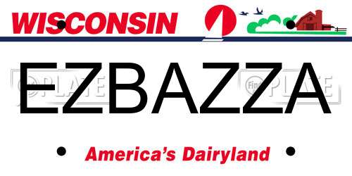 EZBAZZA Wisconsin License Plate