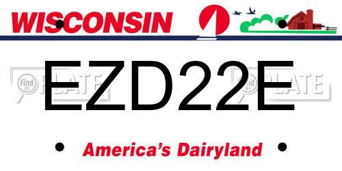 EZD22E Wisconsin License Plate