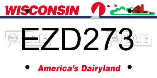 EZD273 Wisconsin License Plate