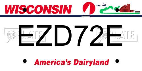 EZD72E Wisconsin License Plate