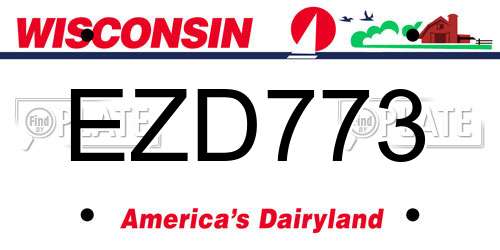EZD773 Wisconsin License Plate