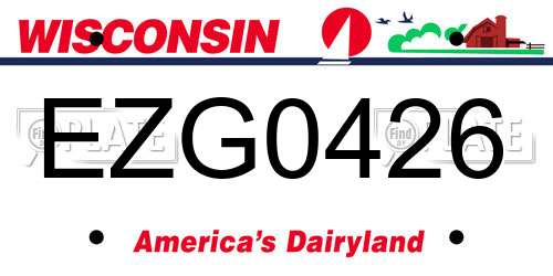 EZG0426 Wisconsin License Plate