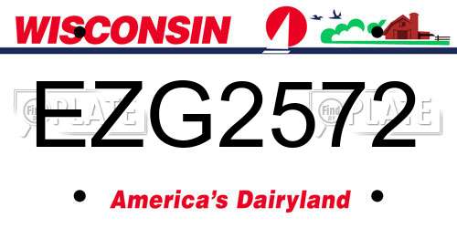 EZG2572 Wisconsin License Plate