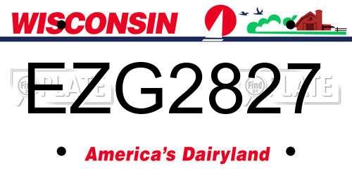 EZG2827 Wisconsin License Plate