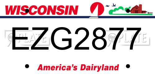 EZG2877 Wisconsin License Plate