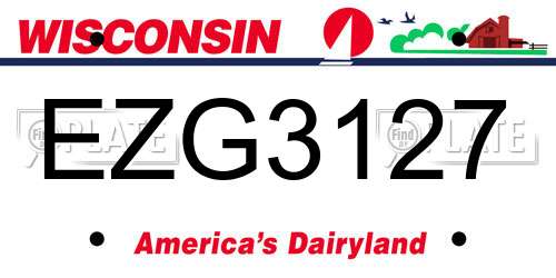 EZG3127 Wisconsin License Plate