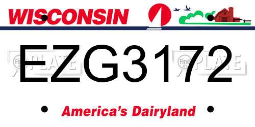 EZG3172 Wisconsin License Plate