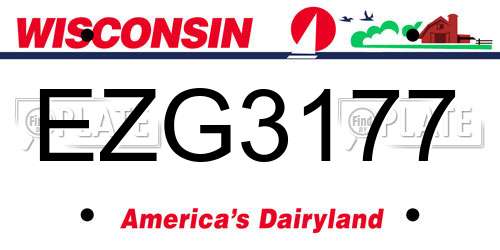 EZG3177 Wisconsin License Plate