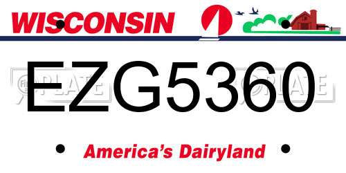 EZG5360 Wisconsin License Plate