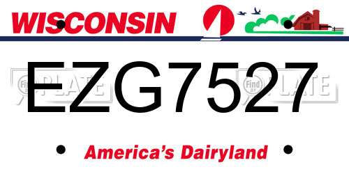 EZG7527 Wisconsin License Plate