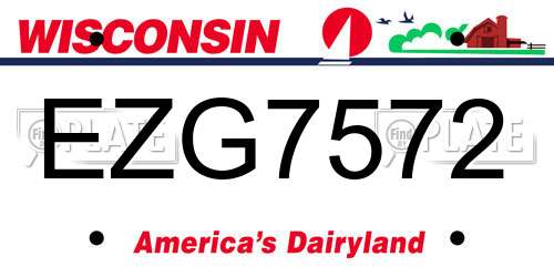 EZG7572 Wisconsin License Plate