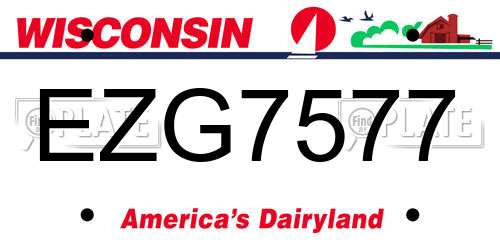 EZG7577 Wisconsin License Plate