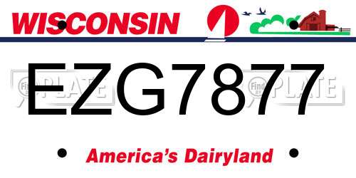 EZG7877 Wisconsin License Plate