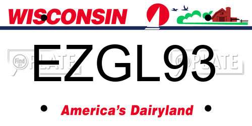 EZGL93 Wisconsin License Plate