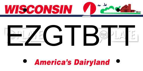 EZGTBTT Wisconsin License Plate