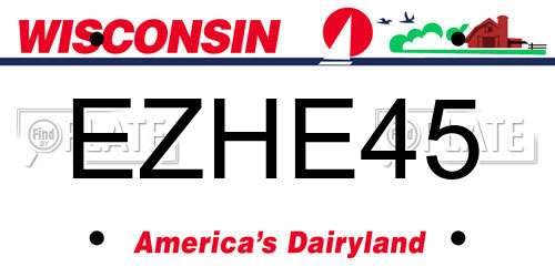 EZHE45 Wisconsin License Plate