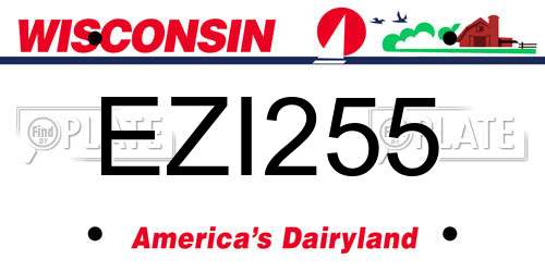 EZI255 Wisconsin License Plate