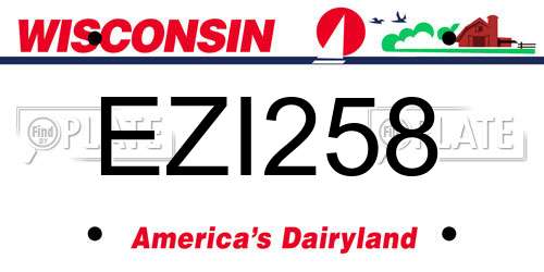 EZI258 Wisconsin License Plate