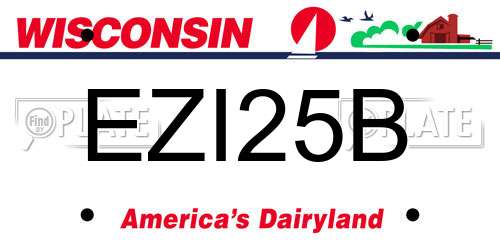 EZI25B Wisconsin License Plate