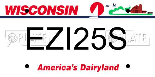 EZI25S Wisconsin License Plate