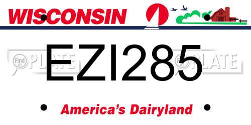 EZI285 Wisconsin License Plate