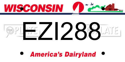 EZI288 Wisconsin License Plate
