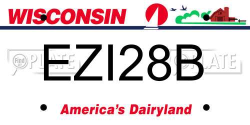 EZI28B Wisconsin License Plate