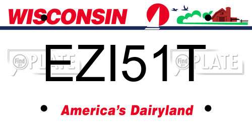 EZI51T Wisconsin License Plate