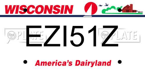EZI51Z Wisconsin License Plate