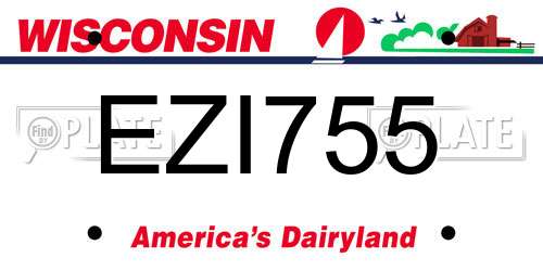 EZI755 Wisconsin License Plate