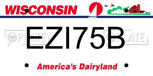 EZI75B Wisconsin License Plate