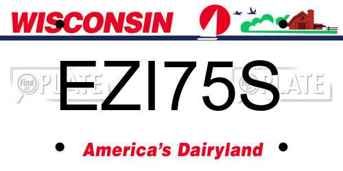 EZI75S Wisconsin License Plate