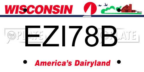 EZI78B Wisconsin License Plate