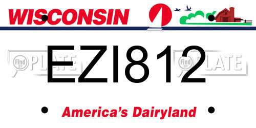 EZI812 Wisconsin License Plate