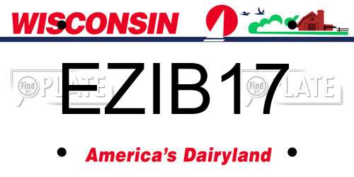 EZIB17 Wisconsin License Plate