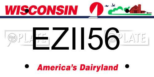 EZII56 Wisconsin License Plate