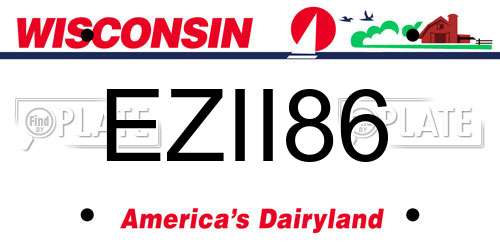 EZII86 Wisconsin License Plate