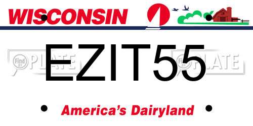 EZIT55 Wisconsin License Plate