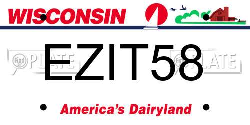 EZIT58 Wisconsin License Plate