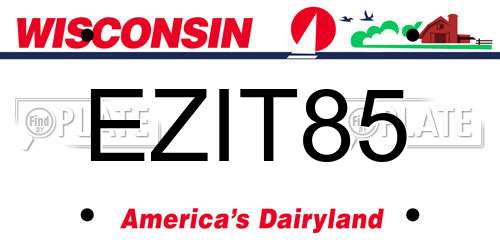 EZIT85 Wisconsin License Plate