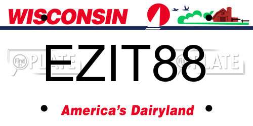 EZIT88 Wisconsin License Plate