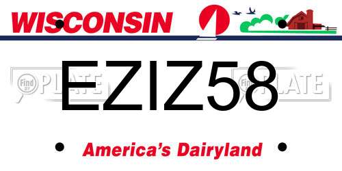 EZIZ58 Wisconsin License Plate