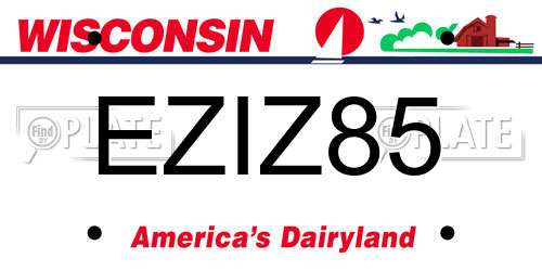 EZIZ85 Wisconsin License Plate