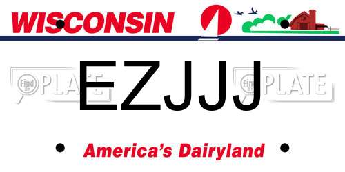 EZJJJ Wisconsin License Plate