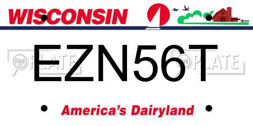 EZN56T Wisconsin License Plate