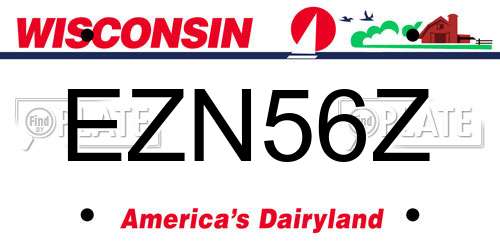 EZN56Z Wisconsin License Plate