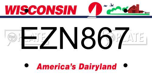 EZN867 Wisconsin License Plate