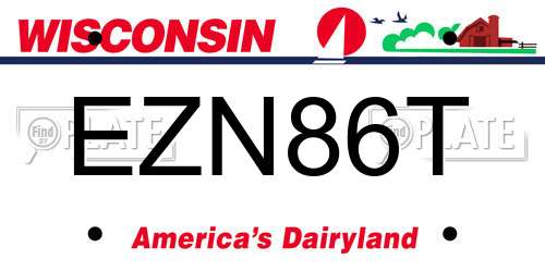EZN86T Wisconsin License Plate