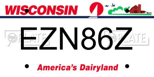 EZN86Z Wisconsin License Plate